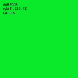 #0BE92B - Green Color Image
