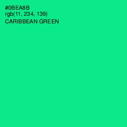 #0BEA8B - Caribbean Green Color Image