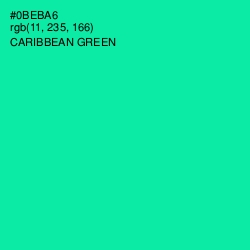 #0BEBA6 - Caribbean Green Color Image