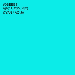 #0BEBE8 - Cyan / Aqua Color Image