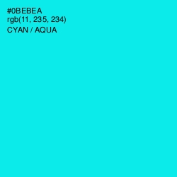 #0BEBEA - Cyan / Aqua Color Image