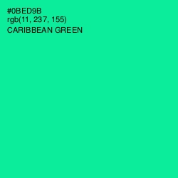 #0BED9B - Caribbean Green Color Image