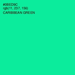 #0BED9C - Caribbean Green Color Image