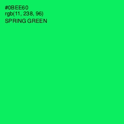 #0BEE60 - Spring Green Color Image