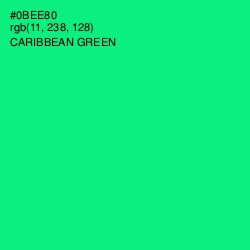 #0BEE80 - Caribbean Green Color Image