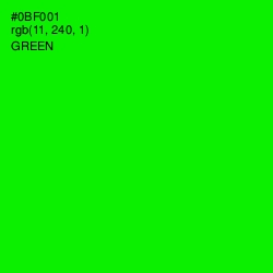 #0BF001 - Green Color Image