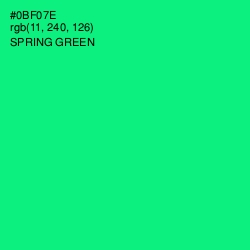 #0BF07E - Spring Green Color Image