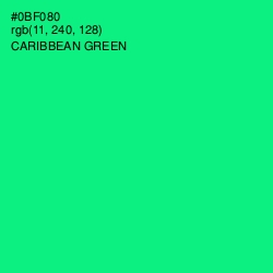#0BF080 - Caribbean Green Color Image