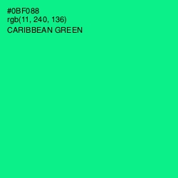 #0BF088 - Caribbean Green Color Image