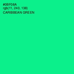 #0BF08A - Caribbean Green Color Image