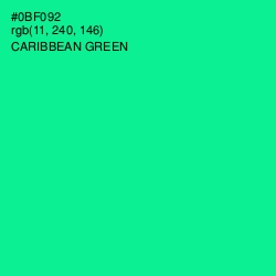 #0BF092 - Caribbean Green Color Image