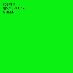 #0BF111 - Green Color Image