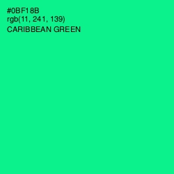 #0BF18B - Caribbean Green Color Image