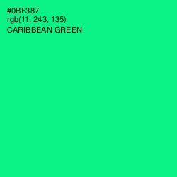 #0BF387 - Caribbean Green Color Image