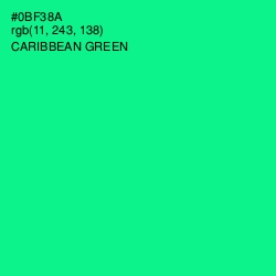 #0BF38A - Caribbean Green Color Image