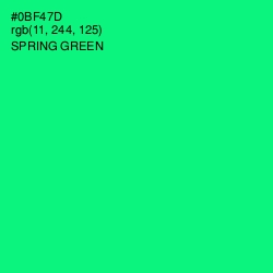 #0BF47D - Spring Green Color Image