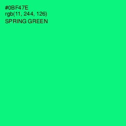 #0BF47E - Spring Green Color Image
