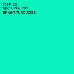 #0BF4C0 - Bright Turquoise Color Image