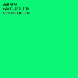 #0BF576 - Spring Green Color Image
