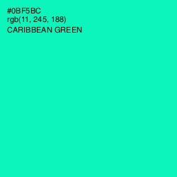 #0BF5BC - Caribbean Green Color Image