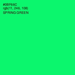 #0BF66C - Spring Green Color Image