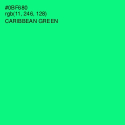 #0BF680 - Caribbean Green Color Image