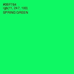 #0BF764 - Spring Green Color Image