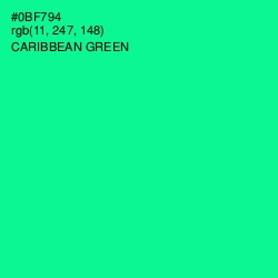 #0BF794 - Caribbean Green Color Image