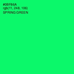 #0BF86A - Spring Green Color Image