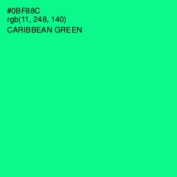 #0BF88C - Caribbean Green Color Image