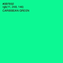 #0BF892 - Caribbean Green Color Image