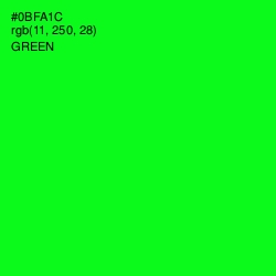 #0BFA1C - Green Color Image