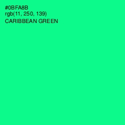 #0BFA8B - Caribbean Green Color Image