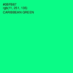 #0BFB87 - Caribbean Green Color Image