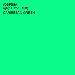 #0BFB8A - Caribbean Green Color Image