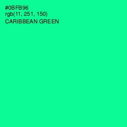 #0BFB96 - Caribbean Green Color Image