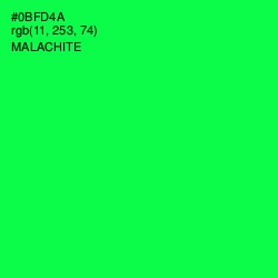 #0BFD4A - Malachite Color Image
