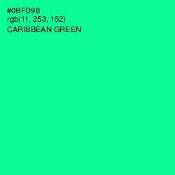 #0BFD98 - Caribbean Green Color Image