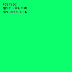 #0BFE6C - Spring Green Color Image