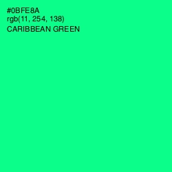 #0BFE8A - Caribbean Green Color Image