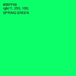#0BFF69 - Spring Green Color Image