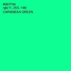 #0BFF94 - Caribbean Green Color Image