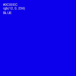 #0C00EC - Blue Color Image