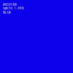#0C01EB - Blue Color Image