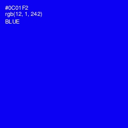 #0C01F2 - Blue Color Image
