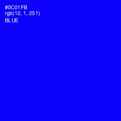 #0C01FB - Blue Color Image