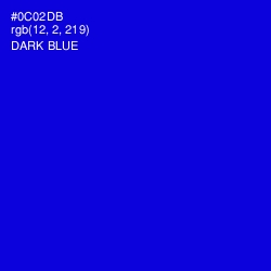 #0C02DB - Dark Blue Color Image