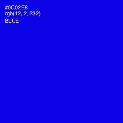 #0C02E8 - Blue Color Image