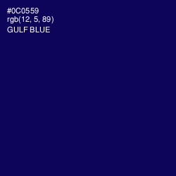 #0C0559 - Gulf Blue Color Image