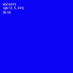 #0C05F5 - Blue Color Image